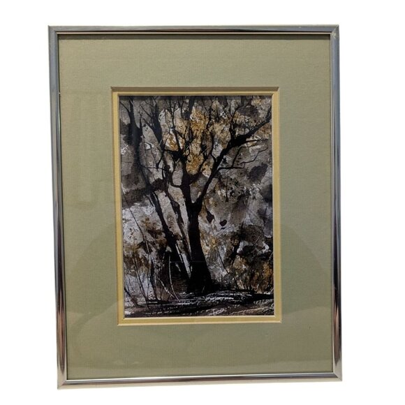 Framed Ink Art by Marge Fassett Titled "Dawn" In Wood Frame with Glass - Picture 5 of 12